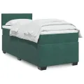 cadre de lit et matelas Vert foncé 80x200 cm Velours