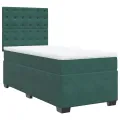 cadre de lit avec matelas Vert foncé 90x190 cm