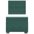 cadre de lit avec matelas Vert foncé 90x190 cm