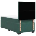 cadre de lit avec matelas Vert foncé 90x190 cm