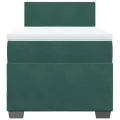 cadre de lit et matelas Vert foncé 80x200 cm Velours