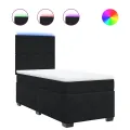 cadre de lit avec matelas Noir 90x190 cm Velours
