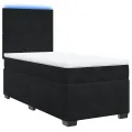 cadre de lit avec matelas Noir 90x190 cm Velours