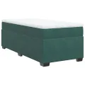 cadre de lit et matelas Vert foncé 80x200 cm Velours
