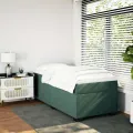 cadre de lit et matelas Vert foncé 80x200 cm Velours