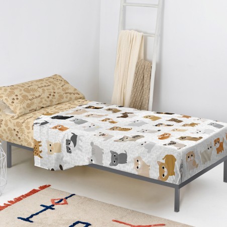Set beddengoed HappyFriday Mr Fox Cats Multicolour Bed van 80/90 2 Ond