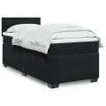 cadre de lit avec matelas noir simple velours