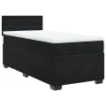 cadre de lit avec matelas noir simple velours