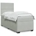 cadre de lit et matelas Gris clair 80x200 cm Velours