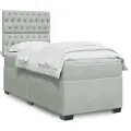cadre de lit et matelas Gris clair 80x200 cm Velours