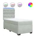 cadre de lit et matelas Gris clair 80x200 cm Velours