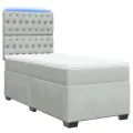 cadre de lit et matelas Gris clair 80x200 cm Velours
