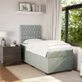 cadre de lit et matelas Gris clair 80x200 cm Velours