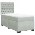 cadre de lit et matelas Gris clair 80x200 cm Velours