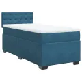 cadre de lit et matelas Bleu foncé 80x200 cm Velours