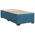 cadre de lit et matelas Bleu foncé 80x200 cm Velours