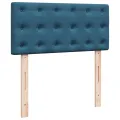 cadre de lit et matelas Bleu foncé 80x200 cm Velours