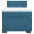 cadre de lit avec matelas bleu 80x200 cm velours
