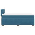 cadre de lit avec matelas bleu 80x200 cm velours