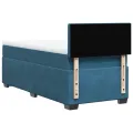 cadre de lit avec matelas bleu 80x200 cm velours