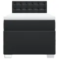 cadre de lit avec matelas Noir 90x200 cm Similicuir