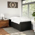 cadre de lit avec matelas Noir 80x200cm Similicuir