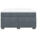 cadre de lit et matelas Gris foncé 140x200cm Velours