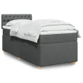 cadre de lit avec matelas gris foncé simple tissu