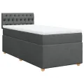 cadre de lit avec matelas gris foncé simple tissu