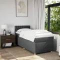 cadre de lit avec matelas gris foncé simple tissu