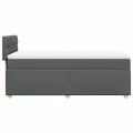 cadre de lit avec matelas gris foncé simple tissu