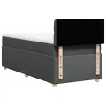 cadre de lit avec matelas gris foncé simple tissu