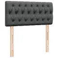 cadre de lit avec matelas gris foncé simple tissu
