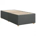 cadre de lit avec matelas gris foncé simple tissu