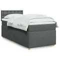 cadre de lit avec matelas gris foncé simple tissu