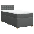 cadre de lit avec matelas gris foncé simple tissu