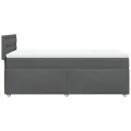cadre de lit avec matelas gris foncé simple tissu
