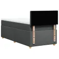 cadre de lit avec matelas gris foncé simple tissu