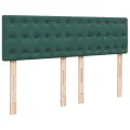cadre de lit et matelas Vert foncé 140x200cm Velours