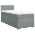 cadre de lit avec matelas Gris clair 100x200cm Tissu