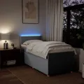 cadre de lit avec matelas Gris clair 100x200cm Tissu