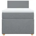 cadre de lit avec matelas Gris clair 100x200cm Tissu