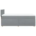 cadre de lit avec matelas Gris clair 100x200cm Tissu