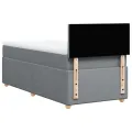 cadre de lit avec matelas Gris clair 100x200cm Tissu