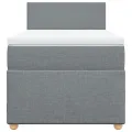 cadre de lit avec matelas Gris clair 100x200cm Tissu