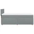 cadre de lit avec matelas Gris clair 100x200cm Tissu
