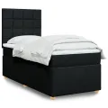 cadre de lit avec matelas Noir 90x190 cm Tissu