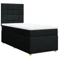 cadre de lit avec matelas Noir 90x190 cm Tissu