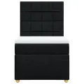 cadre de lit avec matelas Noir 90x190 cm Tissu