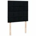 cadre de lit avec matelas Noir 90x190 cm Tissu